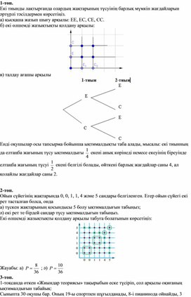 Обложка для материала 1Ықтималдық теориясының элементтері_дидактикалық материал