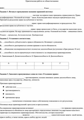 Обложка для материала Практическая тестовая работа по обществознанию для 11-х классов