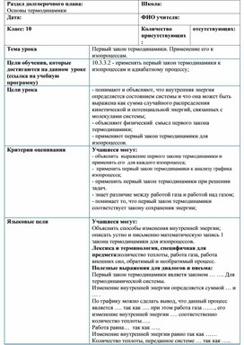 Обложка для материала Первый закон  термодинамики_План урока