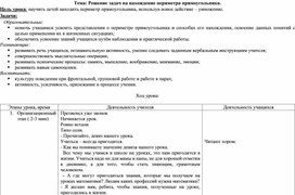 Обложка для материала Открытый урок "Решение задач на нахождение периметра прямоугольника"