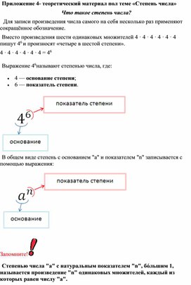 Обложка для материала Математика _ 5 класс_ Степень_ теоретический материал