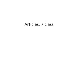 10 Articles. 7 class