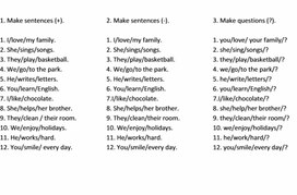 Обложка для материала Present Simple (make sentenses) 3