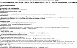 Технологическая карта урока обществознания "Государственные символы России" 5 класс "