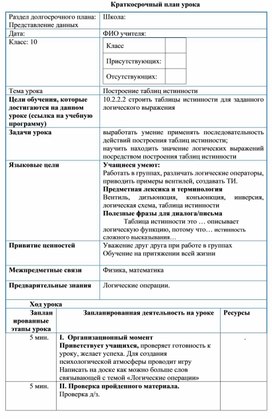 Обложка для материала Построение таблиц истинности