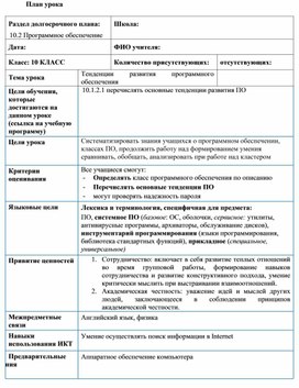 Обложка для материала Tенденции развития программного обеспечения_План