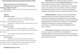 Урок русского языка  в 6 классе "Фразеологизмы. Обобщение"