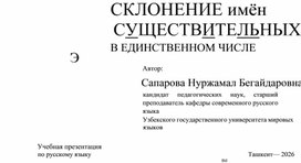 Обложка для материала Презентация на тему "Склонение имен существительных в единственном числе"