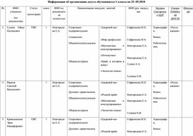 Информация об организации досуга обучающихся