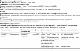 Технологическая карта урока по нетрадиционному рисованию "Зимушка-Зима"