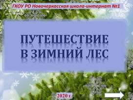 Презентация к открытому уроку "Путешествие в зимний лес"