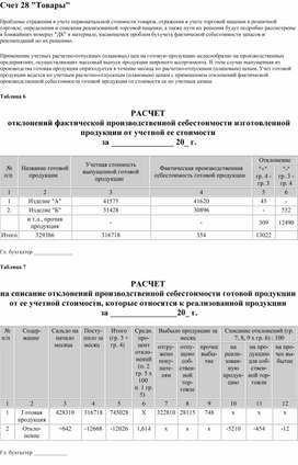 Обложка для материала Счет 28 "Товары"