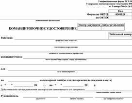 Обложка для материала Форма - т10 - бланк