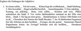 Практическое задание по теме: "Склонение прилагательных в немецком языке"