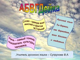 Презентация по русскому языку "Игра АБВДейка"