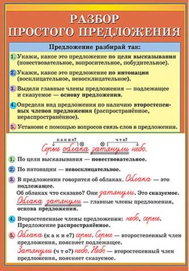 Обложка для материала разбор протсого предложения