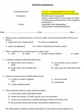 Обложка для материала ОГН_10_grade_Satellites_Formative assessment test