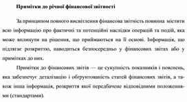 Обложка для материала Примітки до річної фінансової звітності