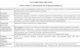 Технологическая карта урок письма 1 класс "Заглавная т строчная буквы Н н"