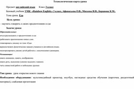 Разработка урока по английскому языку 3 класс "Еда"