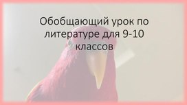 Обложка для материала Обобщающий урок - игра по литературе для 10 -11 классов