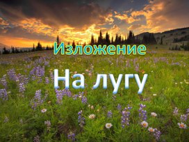 Обложка для материала изложение на лугу