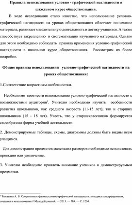 Правила применения условно-графической наглядности