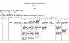 Обложка для материала КТП по музыке - 4 класс