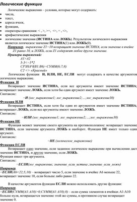 Обложка для материала Логические функции