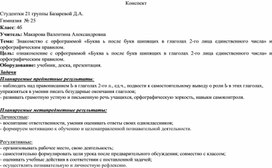 Конспект урока по русскому языку по теме: "ь знак после шипящих"