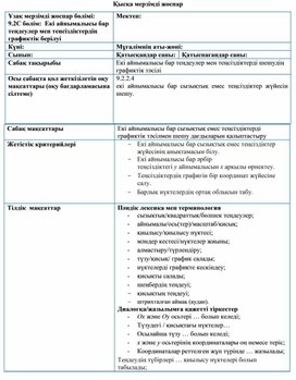 1 теңсіздікті графиктік тәсілмен шешу Қысқа мерзімді жоспарлау