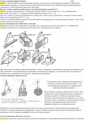 Схема строповки ферм и балок