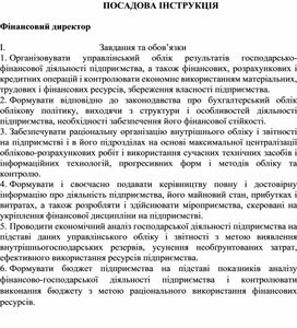 Обложка для материала ПОСАДОВА ІНСТРУКЦІЯ  Фінансовий директор