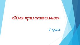 Обложка для материала Презентация по теме Имя прилагательное.