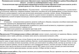 Технологическая карта организации непрерывной непосредственно образовательной деятельности детей в средней группе по теме «Осень на опушке краски разводила»