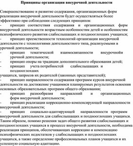 Обложка для материала Принципы организации внеурочной деятельности