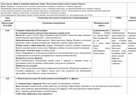 Календарно-тематическое планирование в подготовительной по теме недели "Дикие и домашние животные зимой"  группе