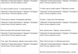 Текст для домашнего задания для 1 класса по обучению грамоте.