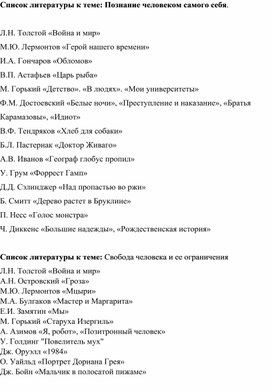 Обложка для материала Список литературы к теме "Познание человеком самого себя".