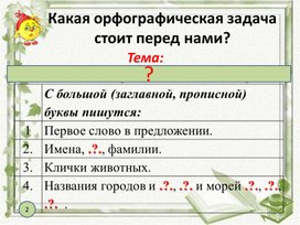 Презентация к уроку русского языка  во 2 классе на тему: "Какие слова пишутся с заглавной буквы"