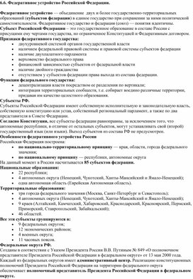 Обложка для материала Федеративное устройство РФ