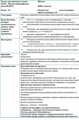 Обложка для материала Основное уравнение мкт идеального  газа