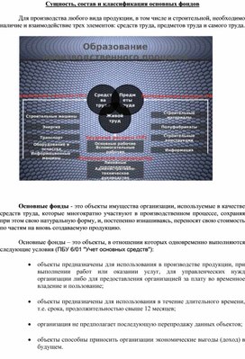 Сущность, состав и классификация основных фондов