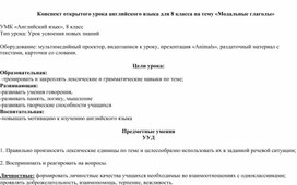 Конспект открытого урока английского языка для 8 класса на тему «Модальные глаголы»