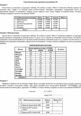 Обложка для материала Самостоятельная практическая работа