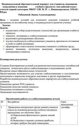 Приказ об индивидуальном учебном плане учащегося