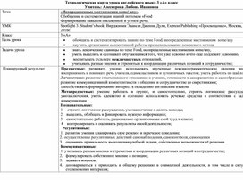 Технологическая карта открытого урока в 3 классе по теме  "Употребление местоимений