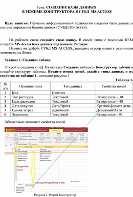 Обложка для материала Практическая работа Создание базы данных