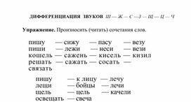 Обложка для материала ДИФФЕРЕНЦИАЦИЯ  ЗВУКОВ  Ш — Ж — С —3 — Щ — Ц — Ч
