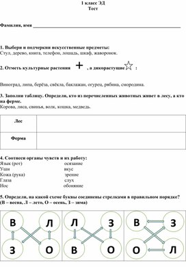 Итоговая кр окрмир 1 класс ЭД